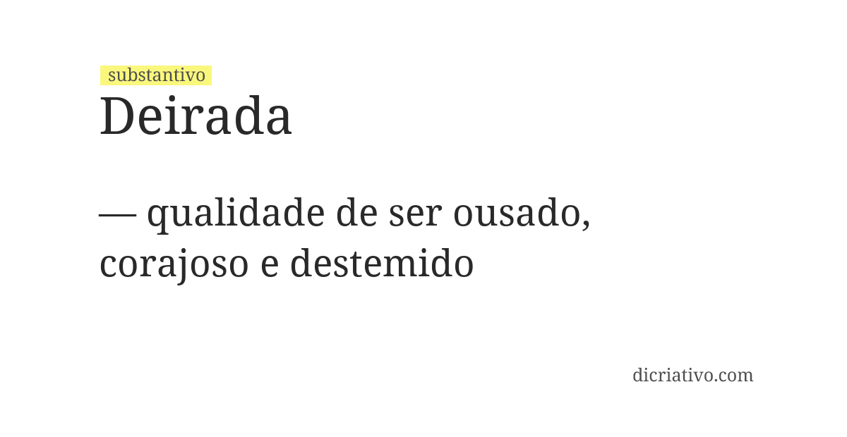 Significado de deirada
