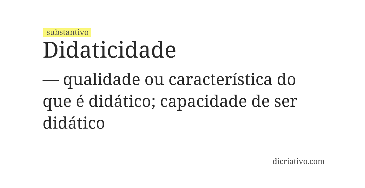 Significado de didaticidade
