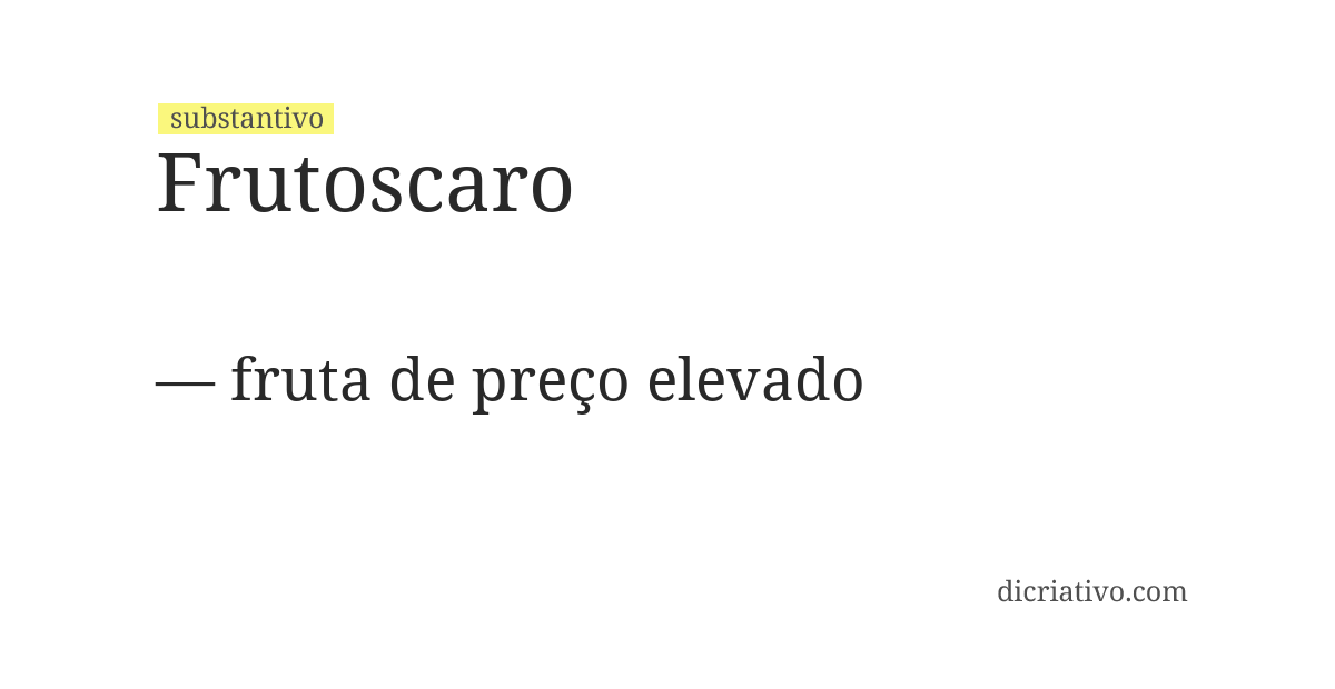 Significado de frutoscaro