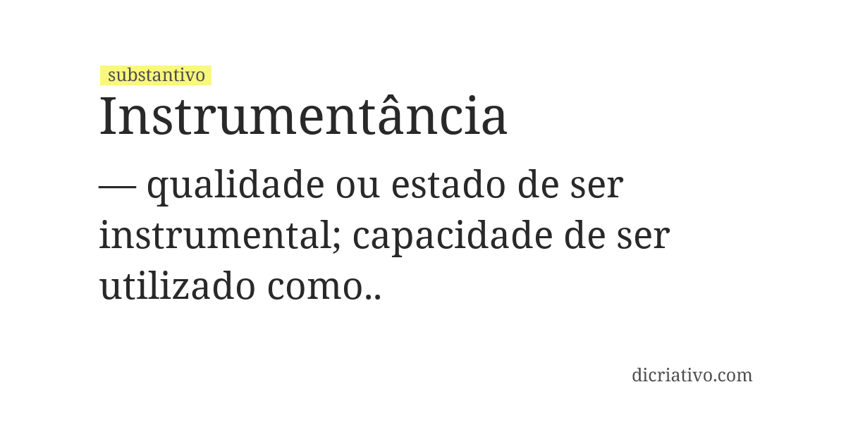 Significado de instrumentância
