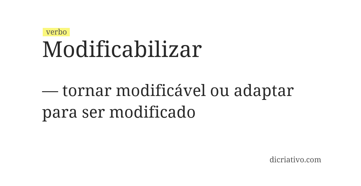 Significado de modificabilizar