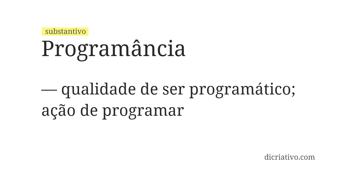 Significado de programância