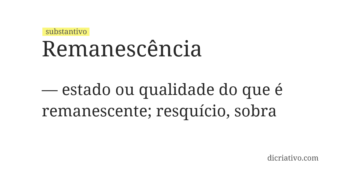 Significado de remanescência