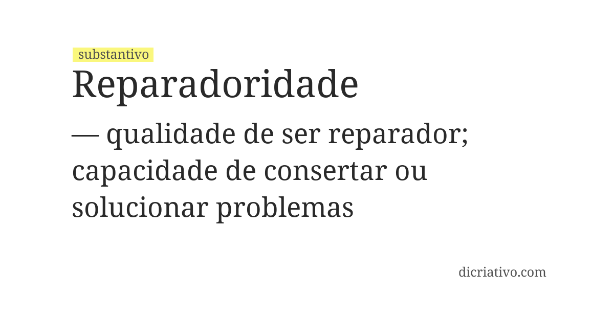 Significado de reparadoridade