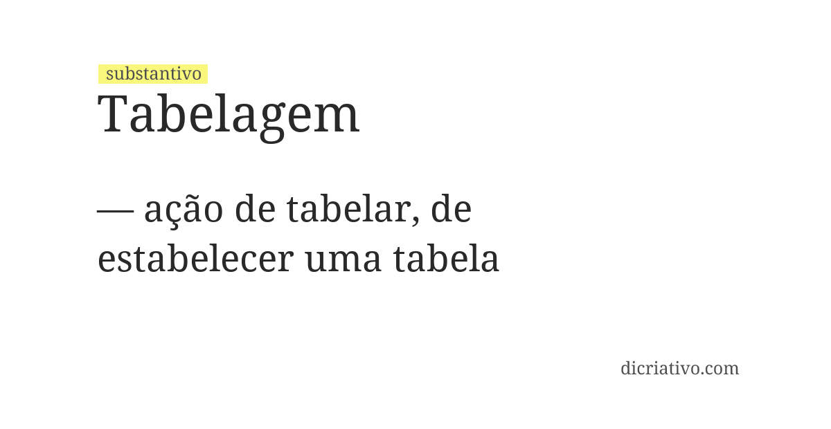 Significado de tabelagem