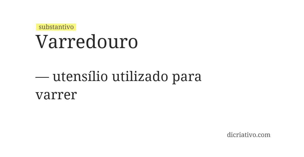 Significado de varredouro
