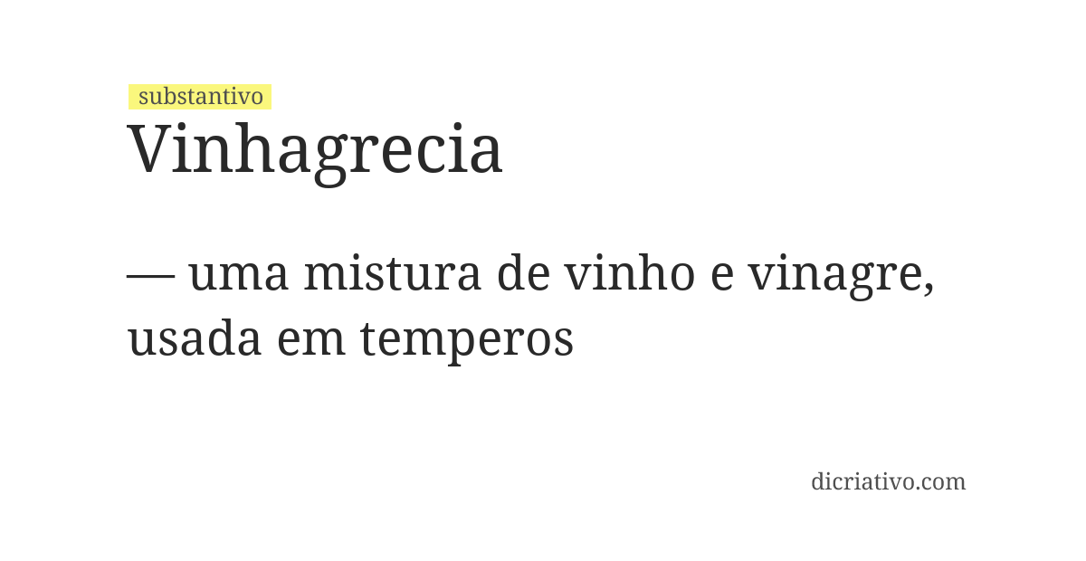 Significado de vinhagrecia