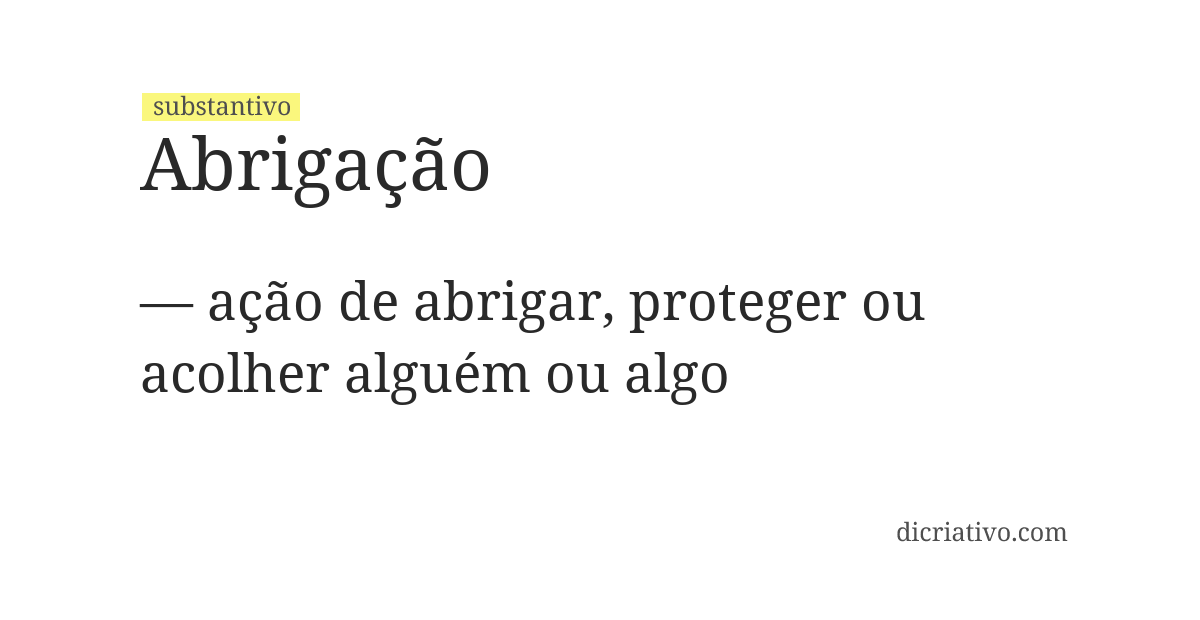 Significado de abrigação