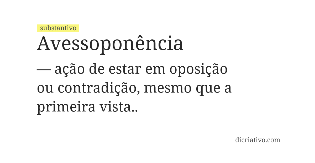 Significado de avessoponência