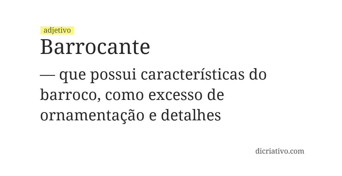 Significado de barrocante