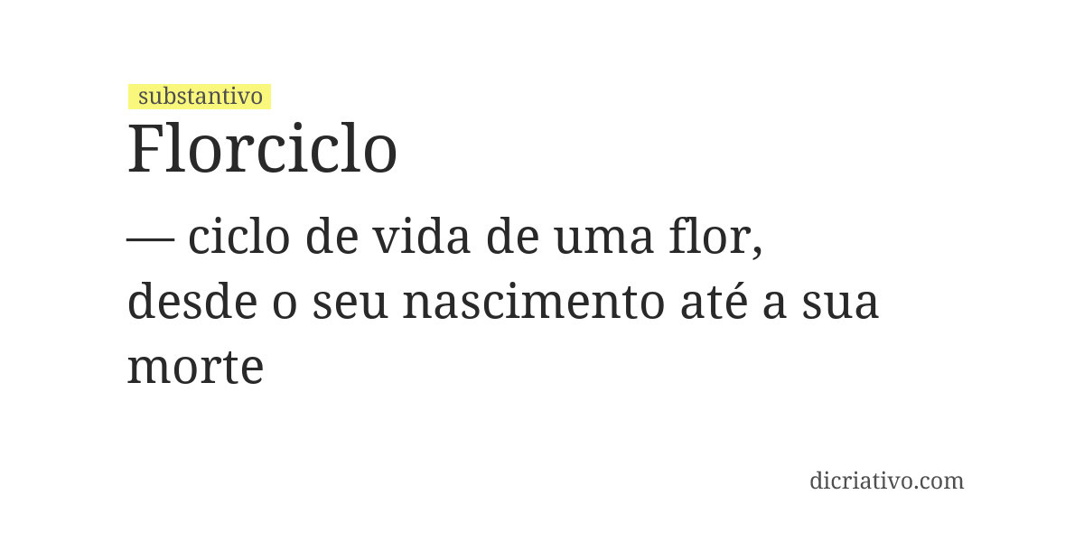 Significado de florciclo