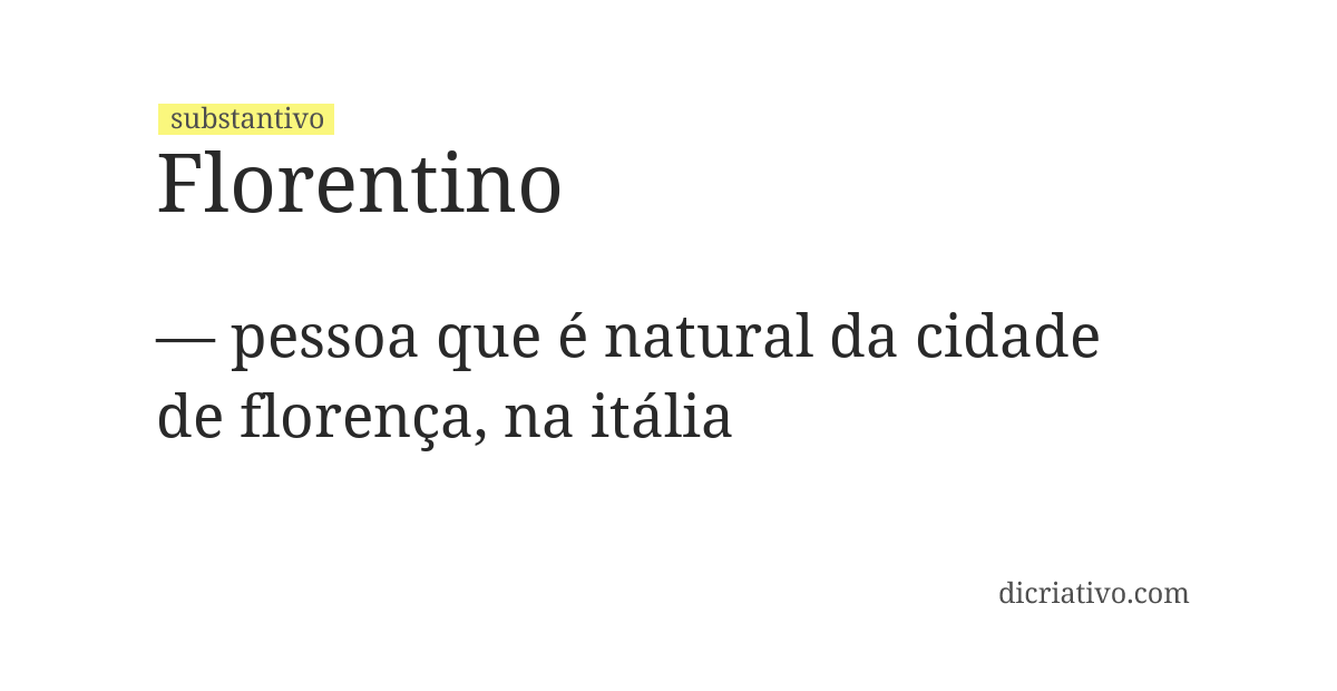 Significado de florentino