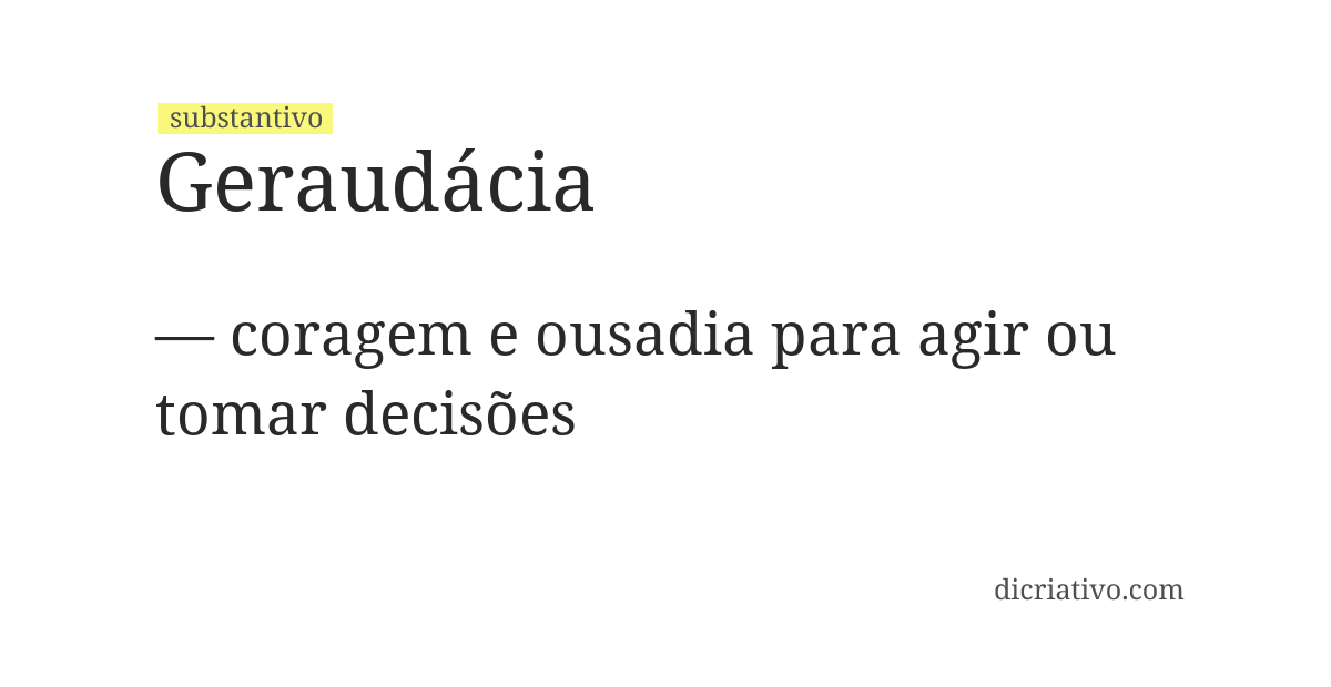 Significado de geraudácia