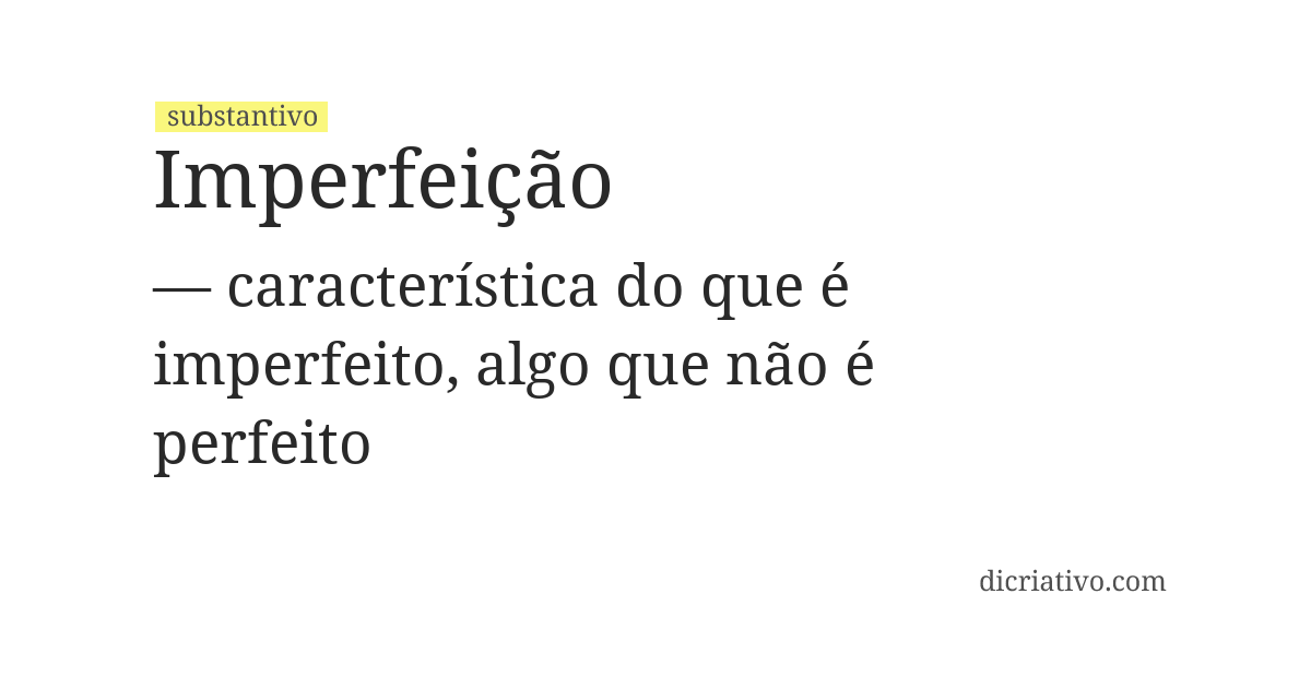 Significado de imperfeição