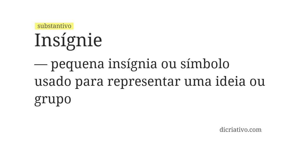 Significado de insígnie