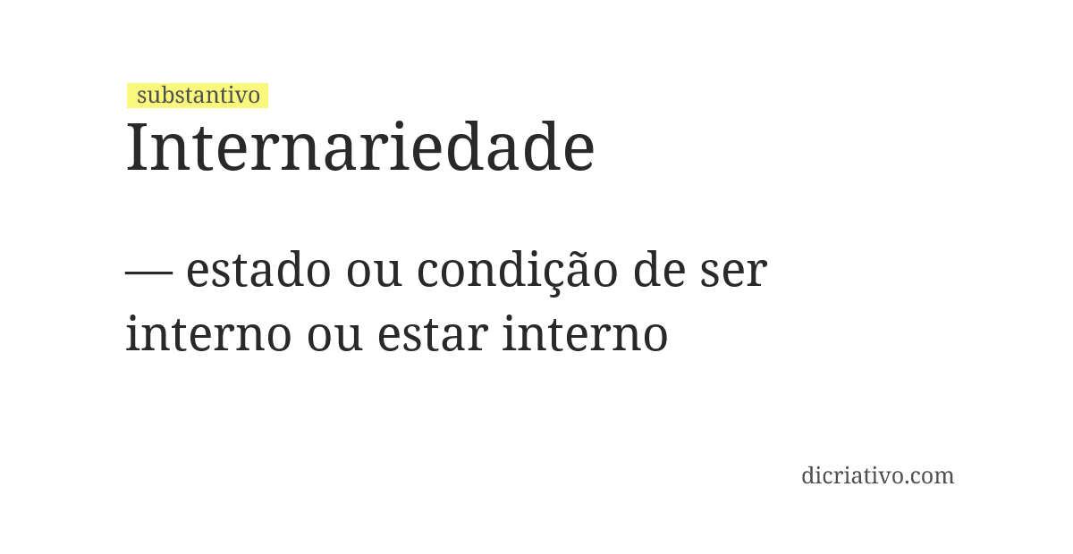 Significado de internariedade