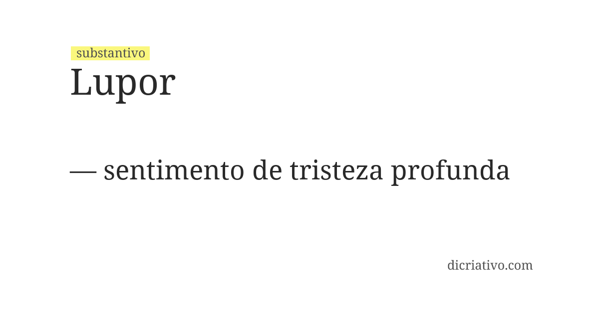 Significado de lupor