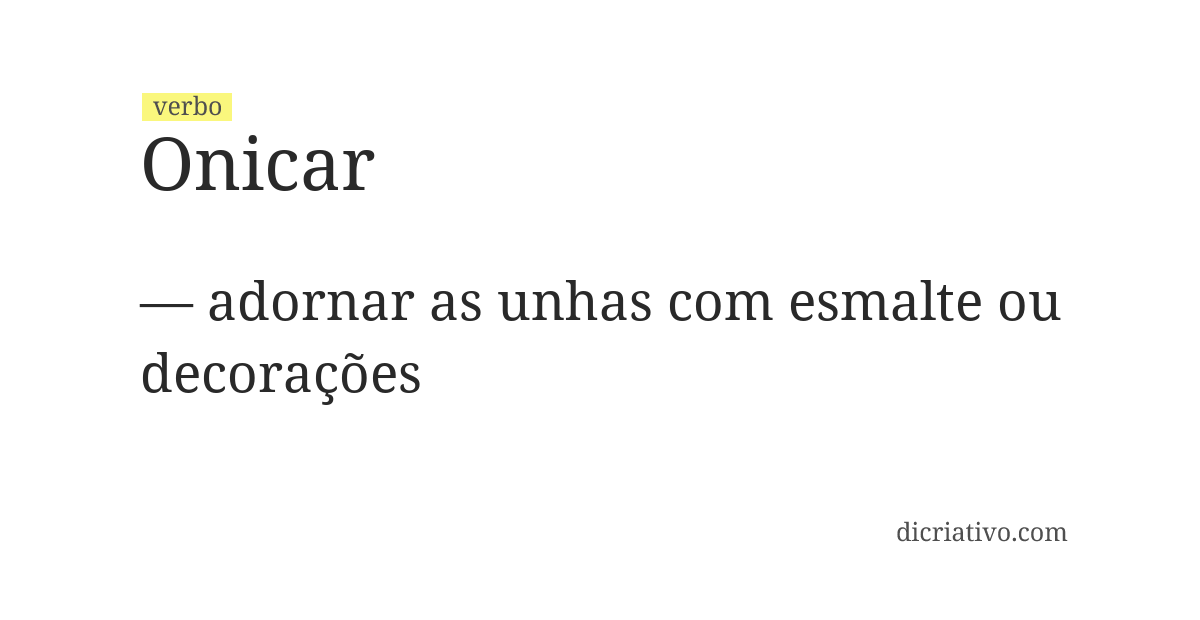 Significado de onicar