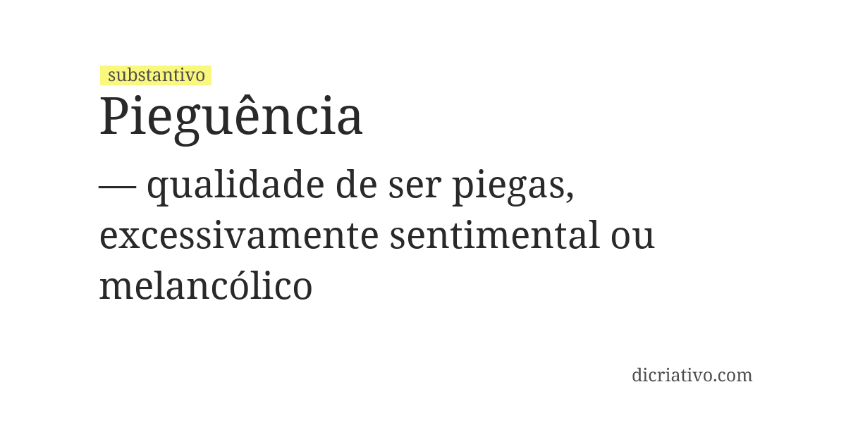 Significado de pieguência