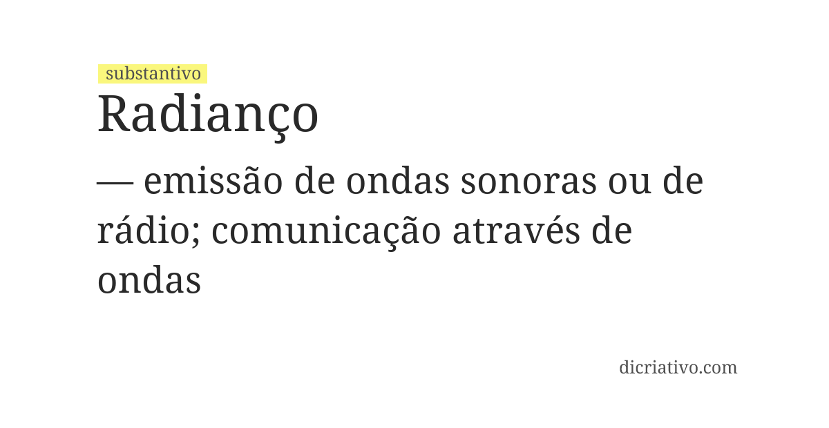 Significado de radianço