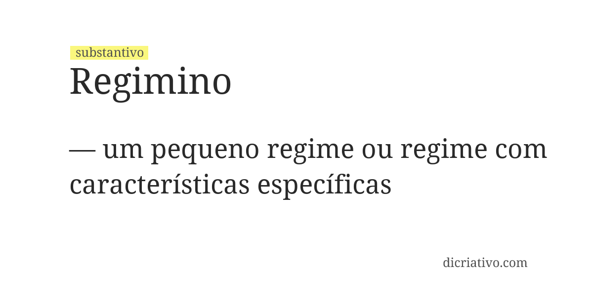 Significado de regimino