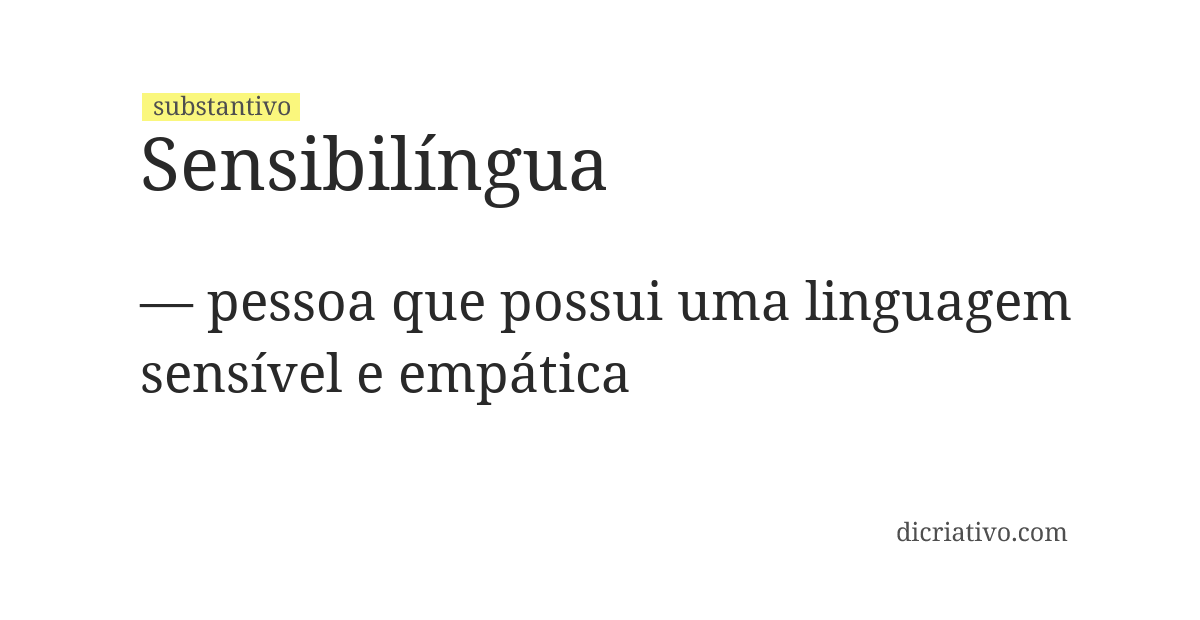 Significado de sensibilíngua