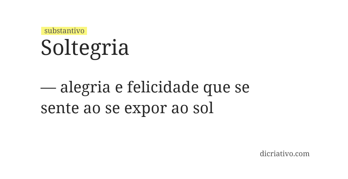 Significado de soltegria