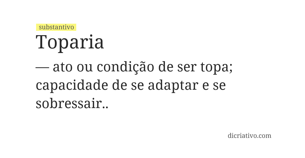 Significado de toparia