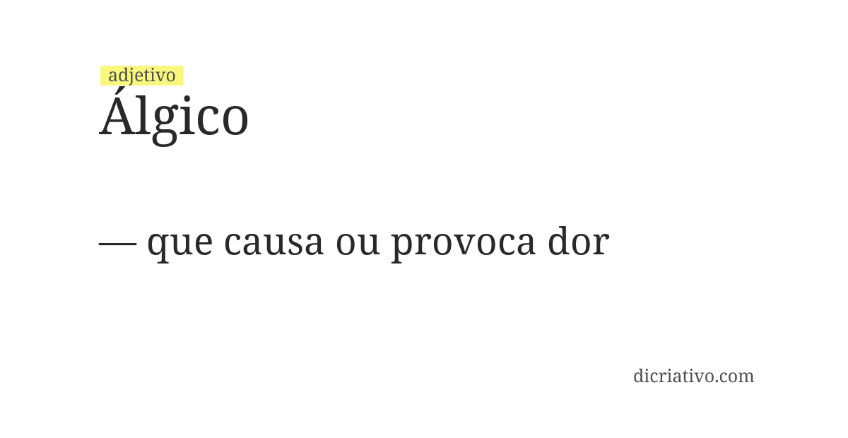 Significado de álgico