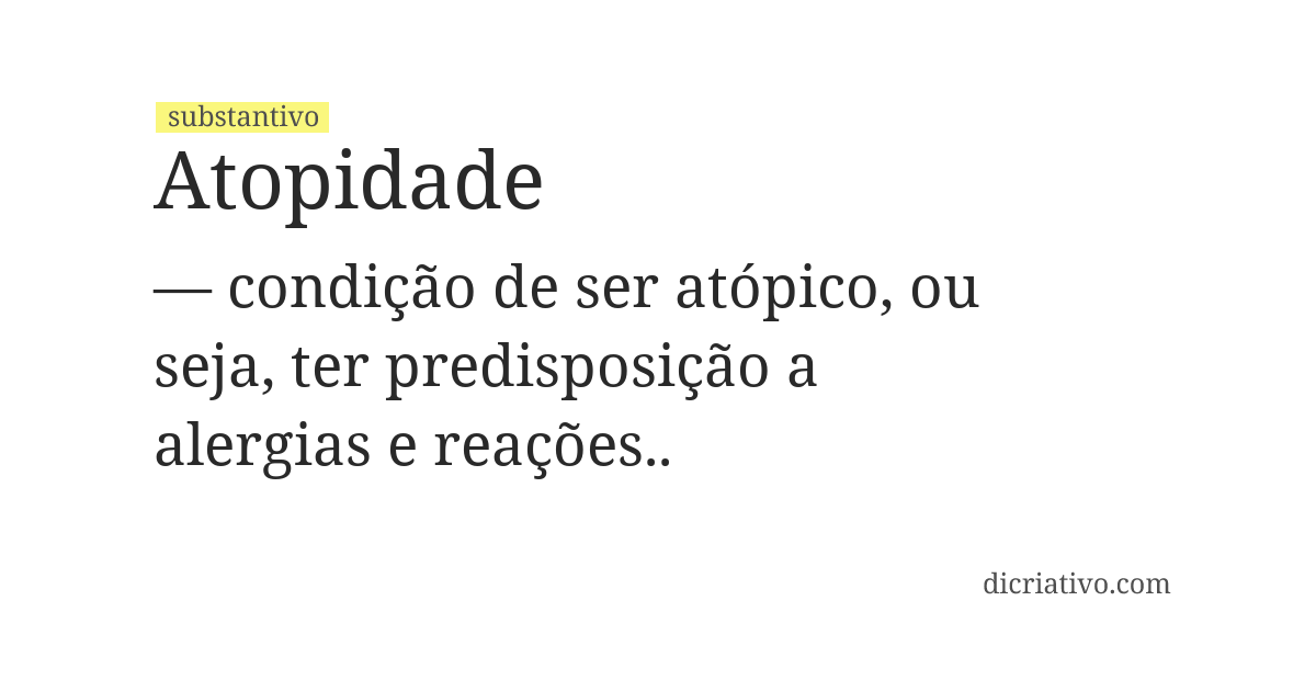 Significado de atopidade