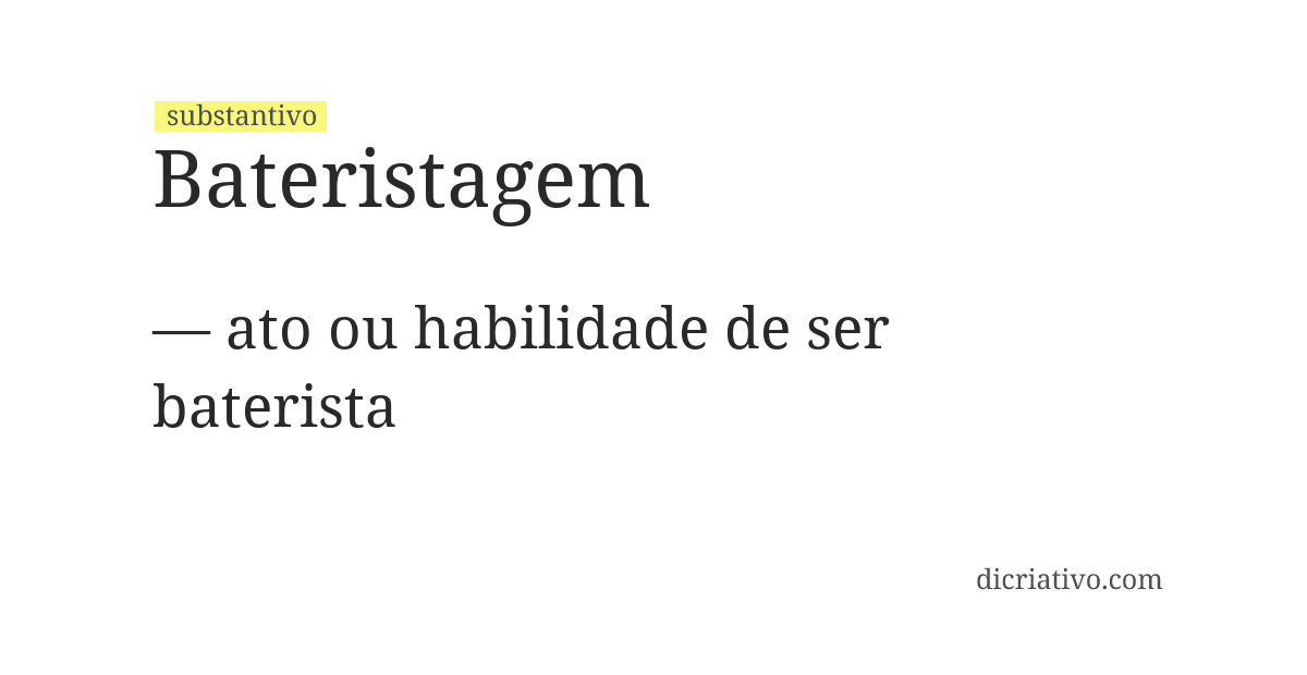 Significado de bateristagem