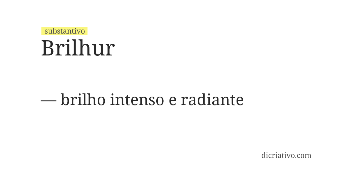 Significado de brilhur