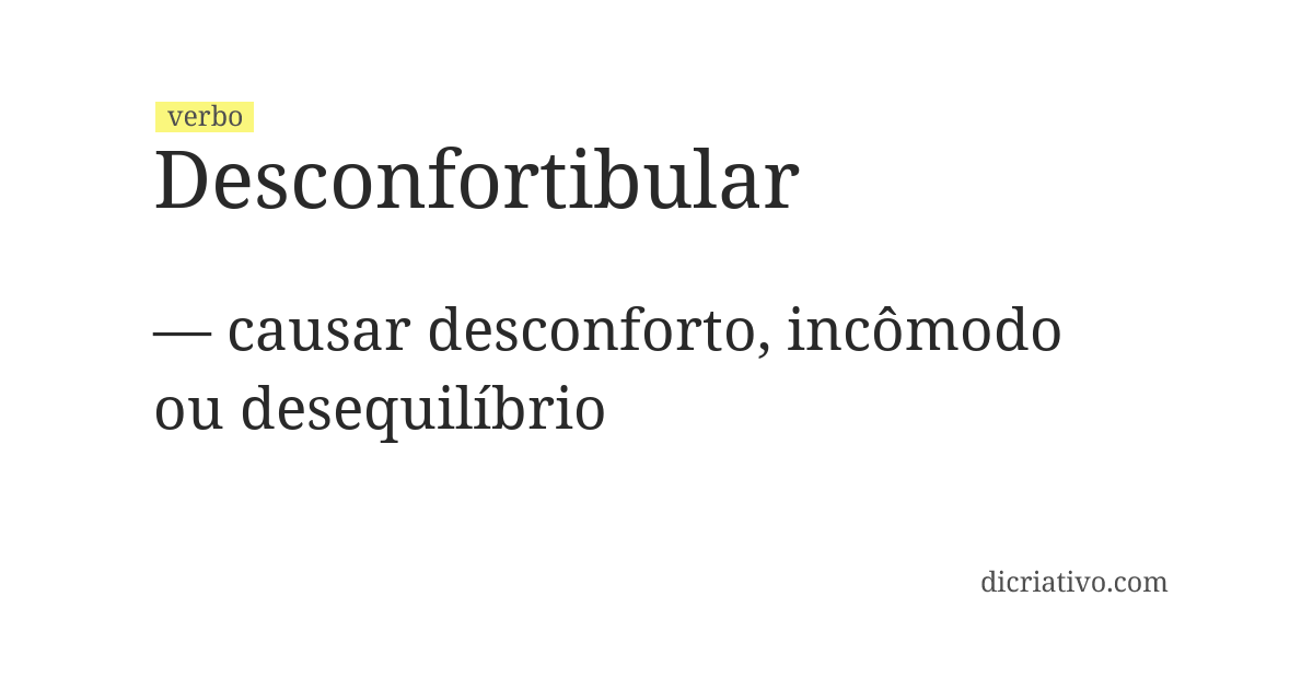 Significado de desconfortibular