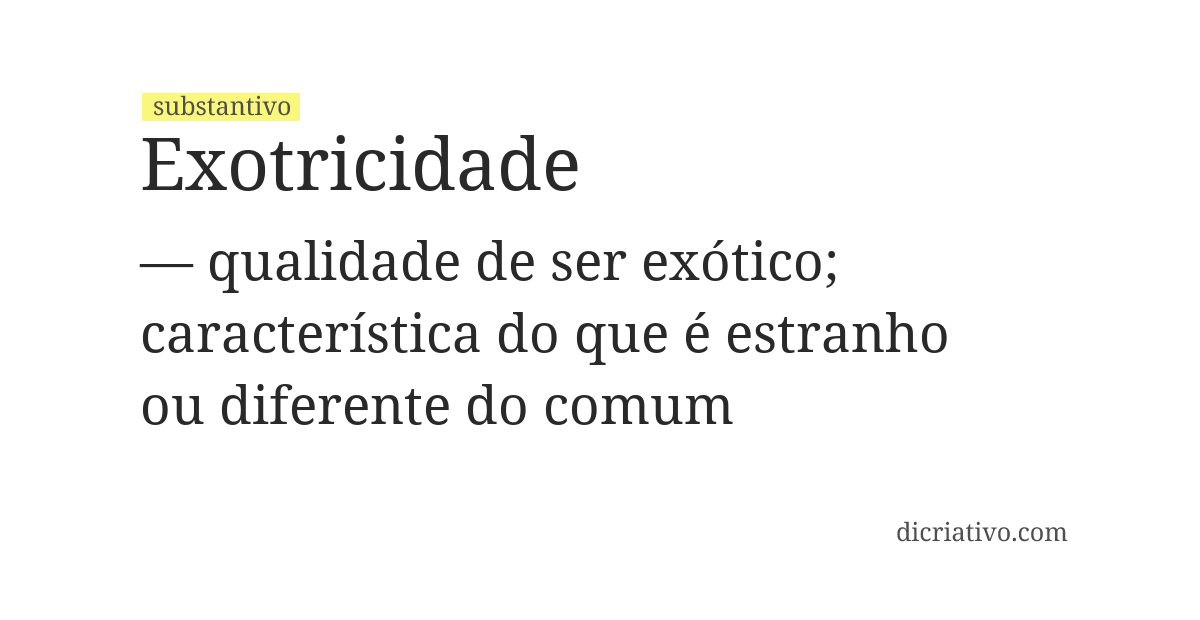 Significado de exotricidade