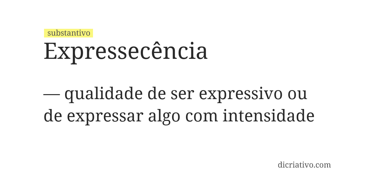 Significado de expressecência
