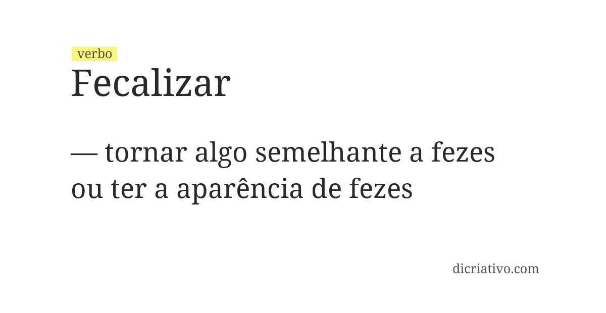 Significado de fecalizar