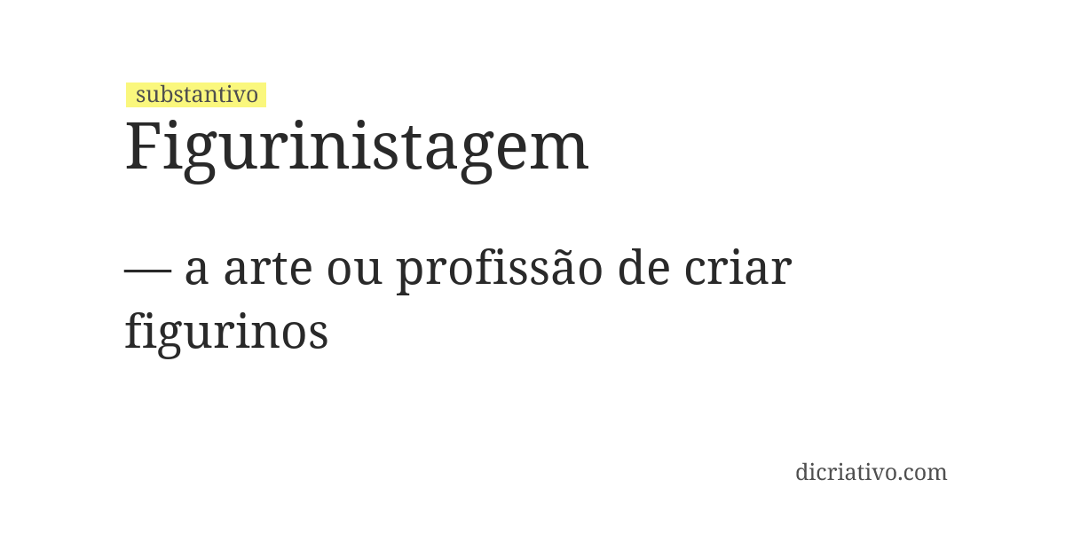 Significado de figurinistagem