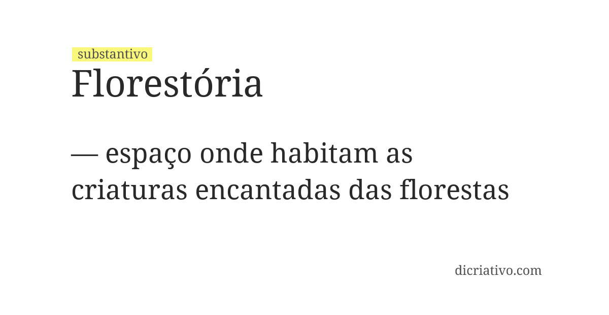Significado de florestória