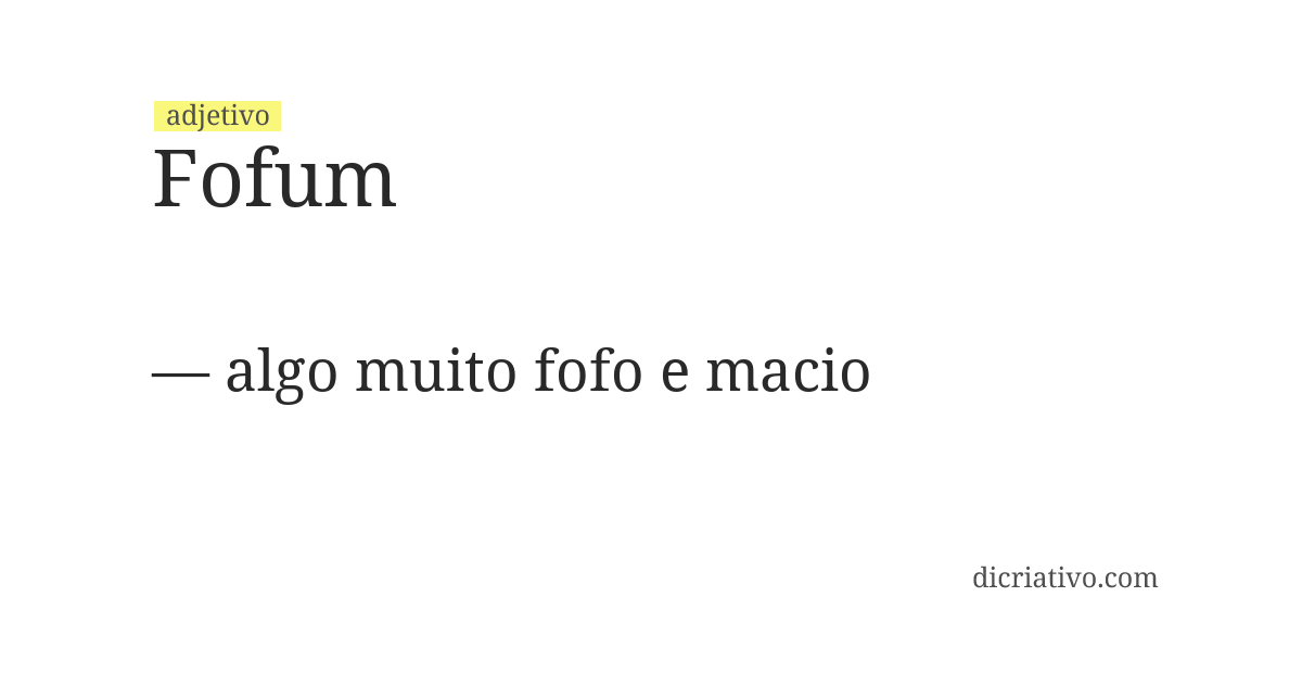 Significado de fofum