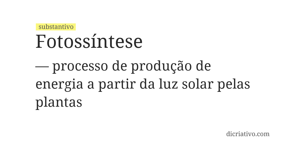 Significado de fotossíntese