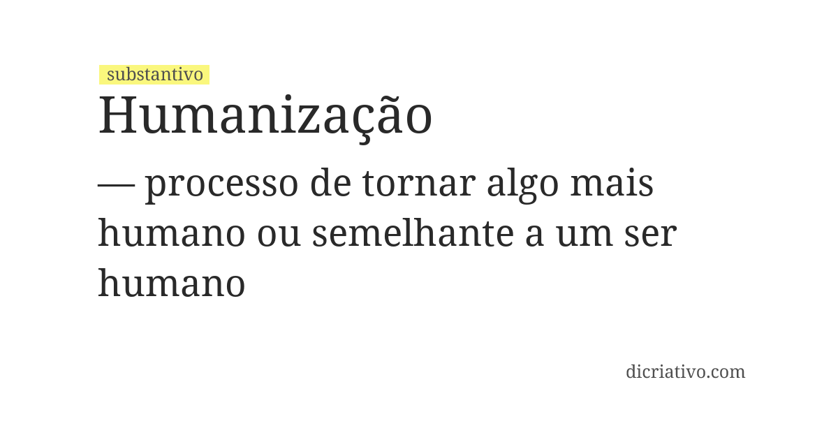 Significado de humanização