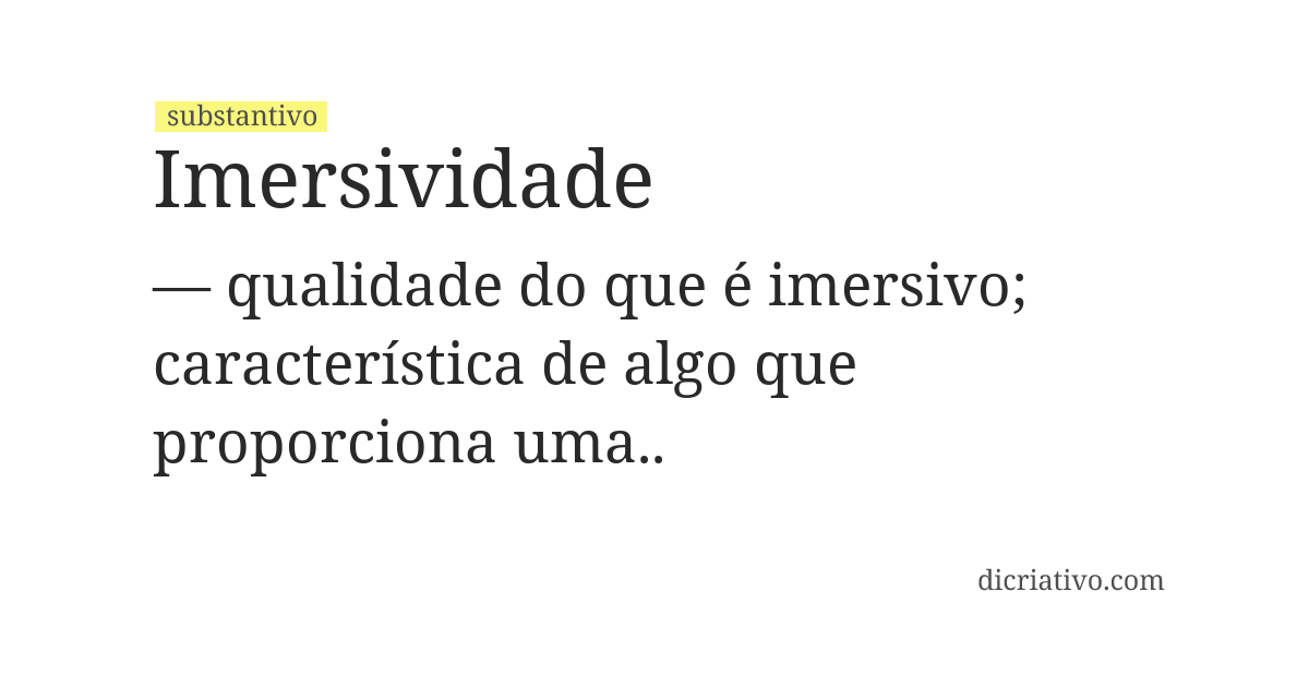 Significado de imersividade