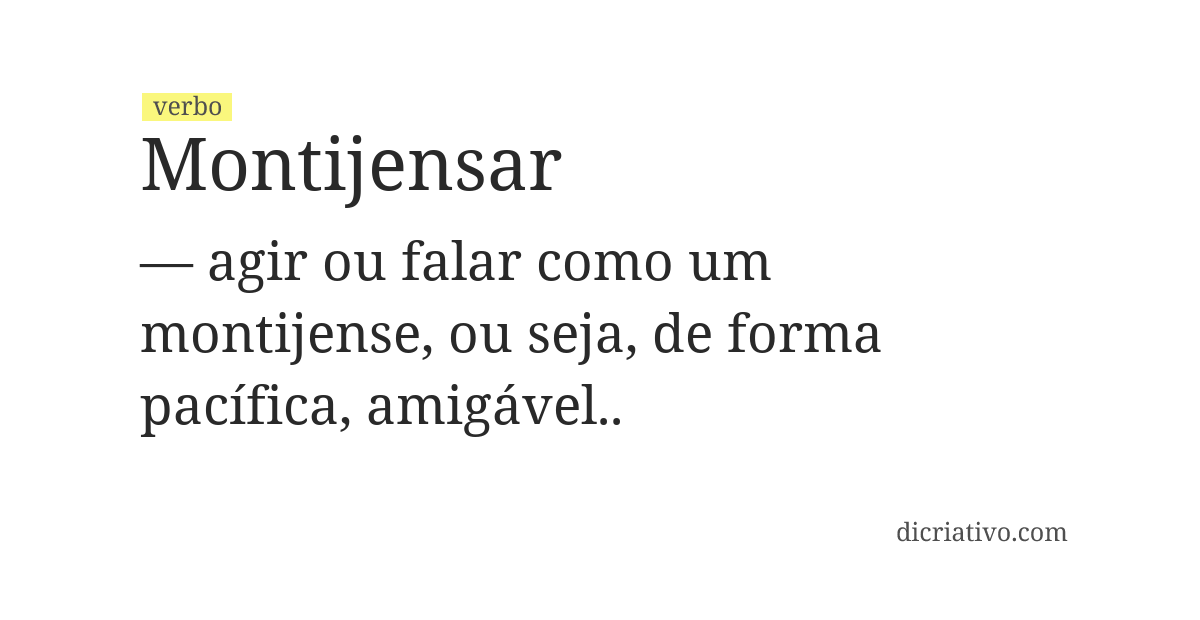 Significado de montijensar