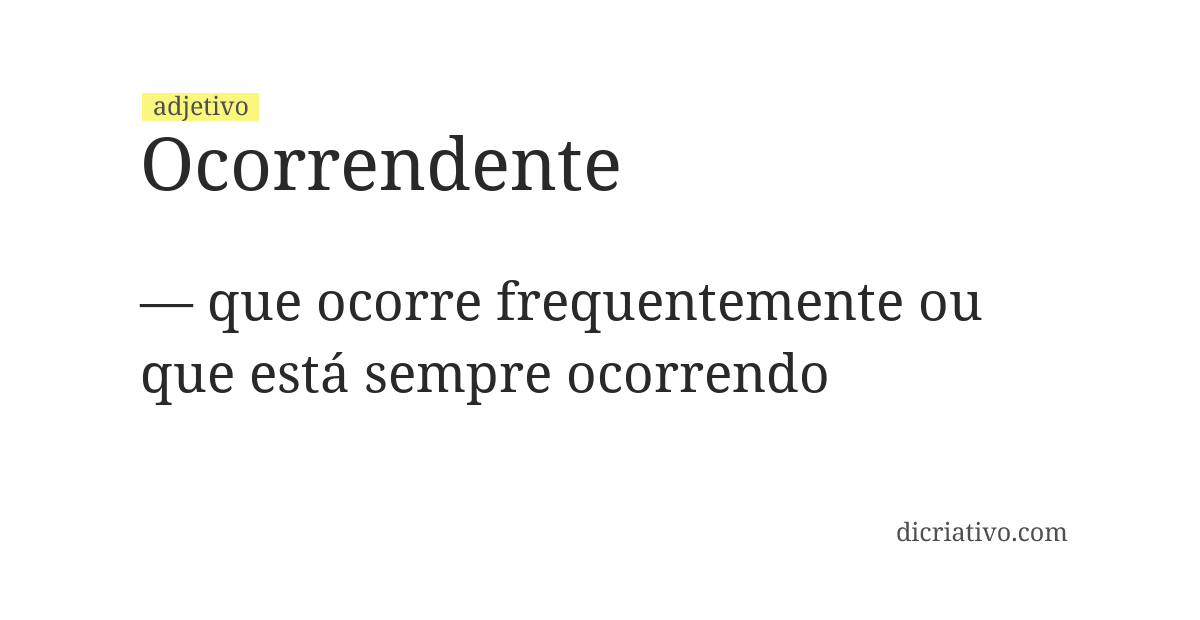 Significado de ocorrendente