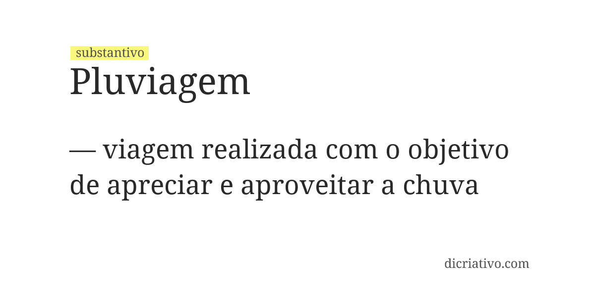 Significado de pluviagem