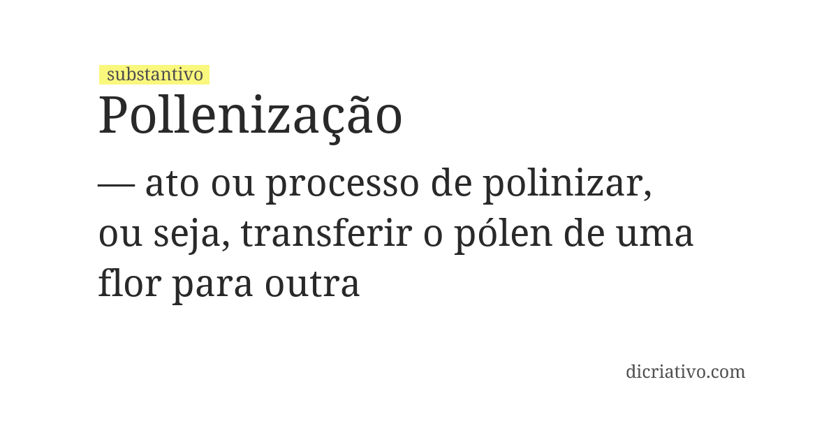 Significado de pollenização