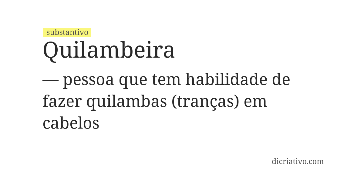 Significado de quilambeira