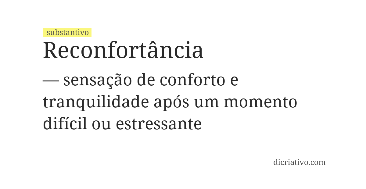 Significado de reconfortância