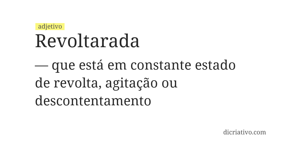 Significado de revoltarada