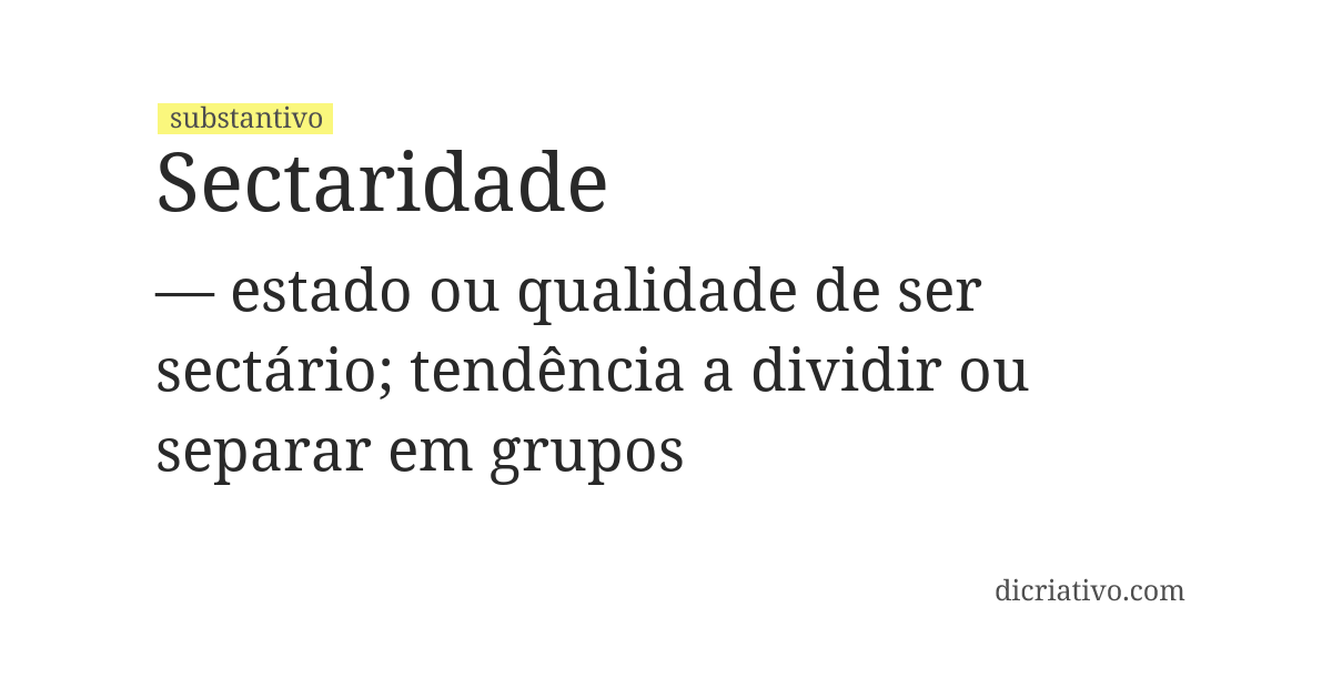 Significado de sectaridade